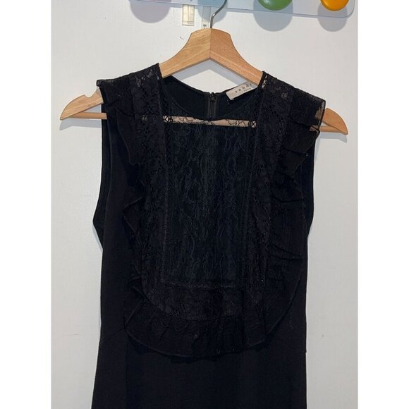 Sandro Paris Black Lace Front Sleeveless Mini  Dress Size Small Womens - Picture 2 of 11